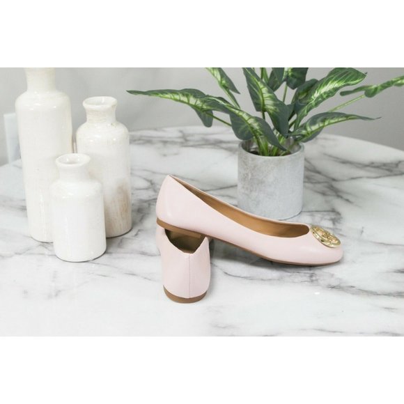 NWT Tory Burch Benton 2 Ballet Flats Sea Shell Pink Nappa Leather Slip On Shoe 6 - Picture 3 of 4